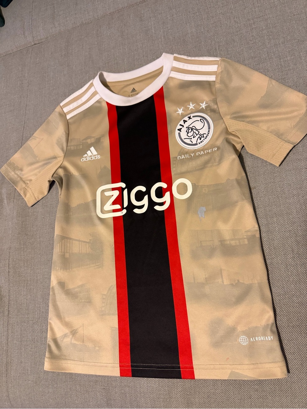 adidas Kids Beige, Black & Red Ziggo Soccer Jersey
